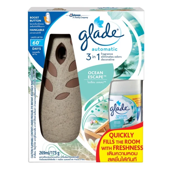 Glade Auto Ocean Escape 3-in-1 Air Freshener 175g