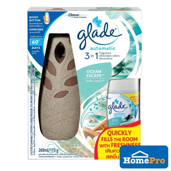 Glade Auto Ocean Escape 3-in-1 Air Freshener 175g